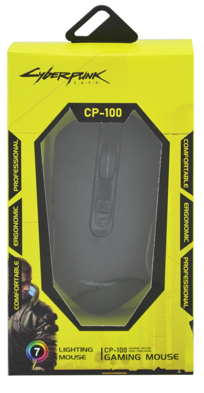 Миша дротова Cyberpunk CP-100 з RGB підсвічуванням USB Black (3_00619) - фото 5