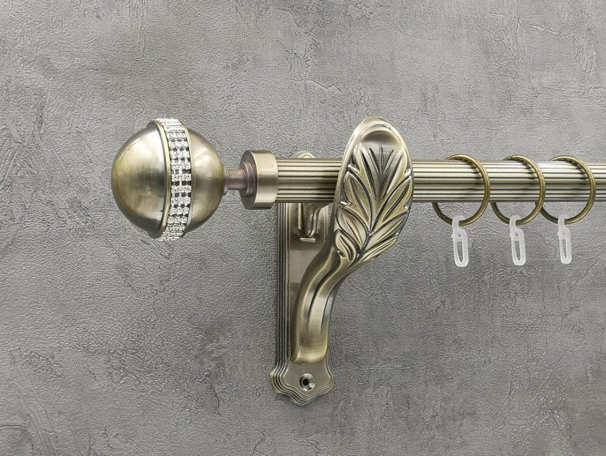 Карниз Quadrum Авея рифленая штанга одинарный ретро 25 мм 320 см Антик (262045051)