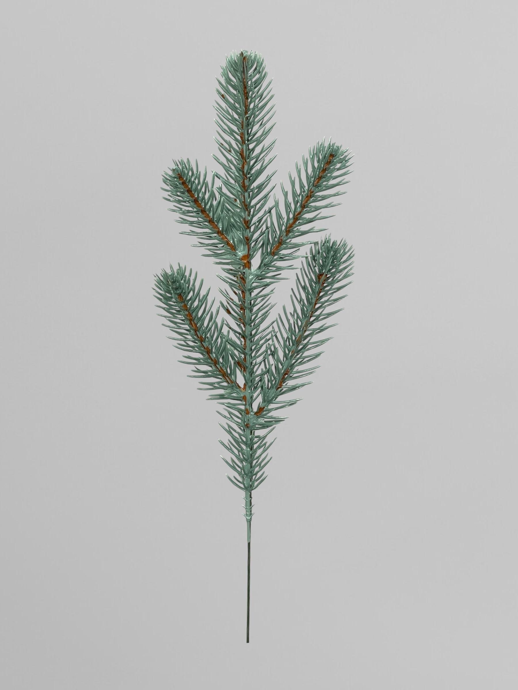 Искусственная ветвь ели литая Traditional 28 см Голубой (Н03008)