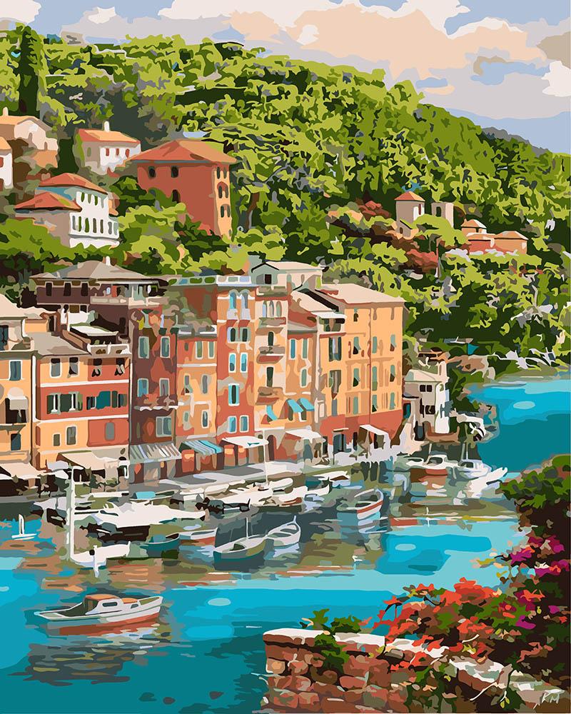 Картина по номерам Идейка "Живописная бухта" 40х50 см (KH2273)