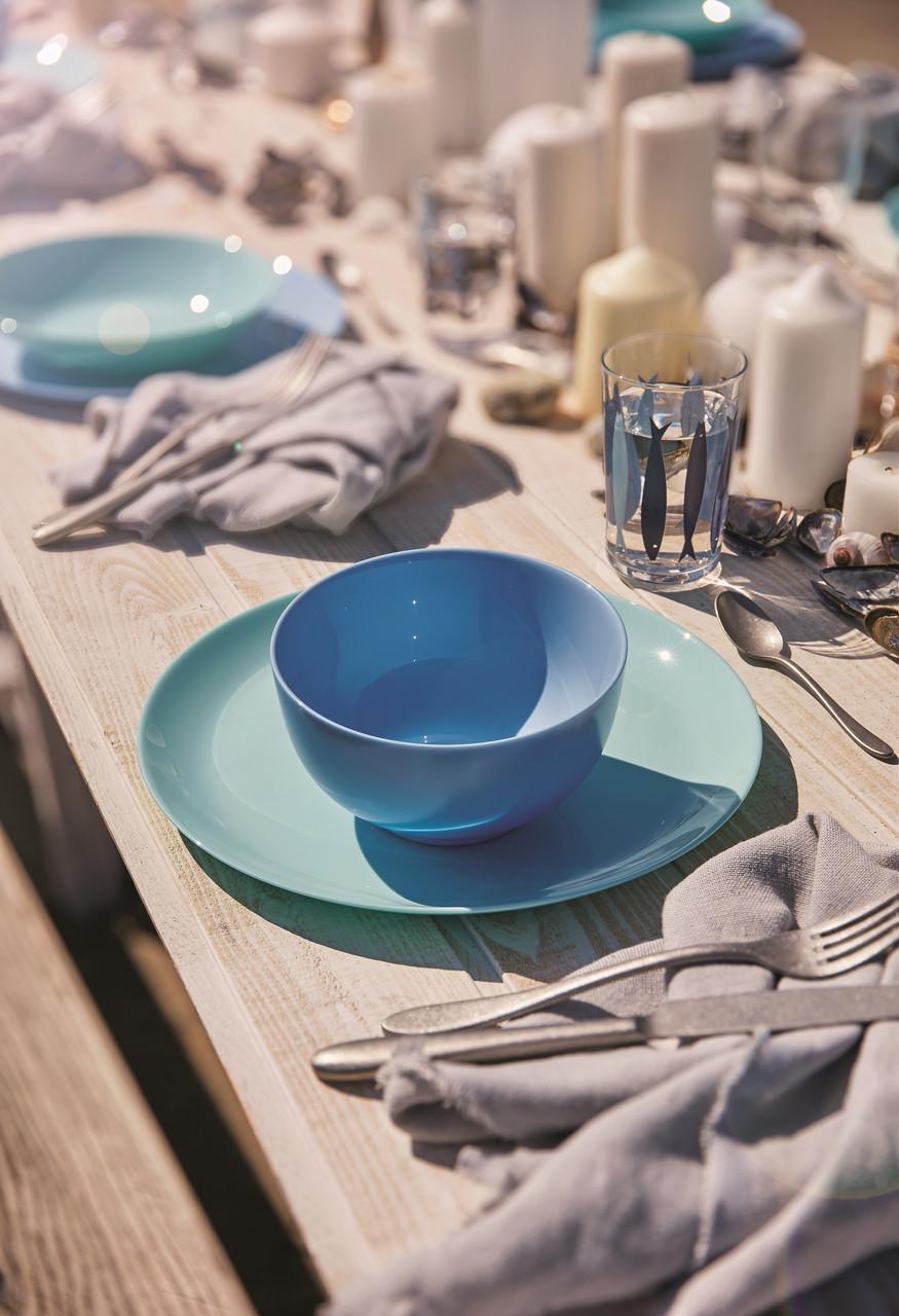 Тарелка десертная Luminarc Diwali Light Turquoise круглая 19 см Бирюзовый (P2613) - фото 3 Тарелка десертная Luminarc Diwali Light Turquoise круглая 19 см Бирюзовый (P2613) - фото 3