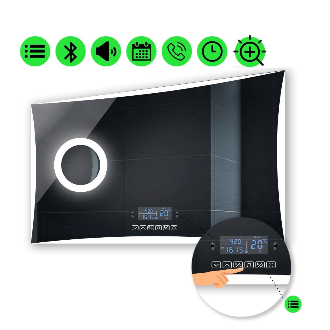 LED-зеркало 100x70 см с Smart-блоком и линзой без подсветки Amado (Amadog153)