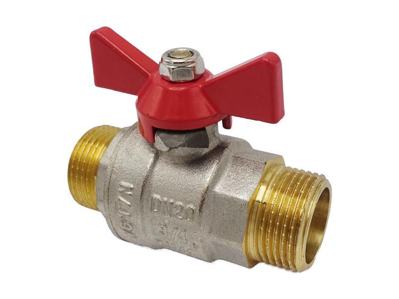Кран шаровой RSk 3/4" ЗЗ бабочка латунь Красный (RS-KV-020)