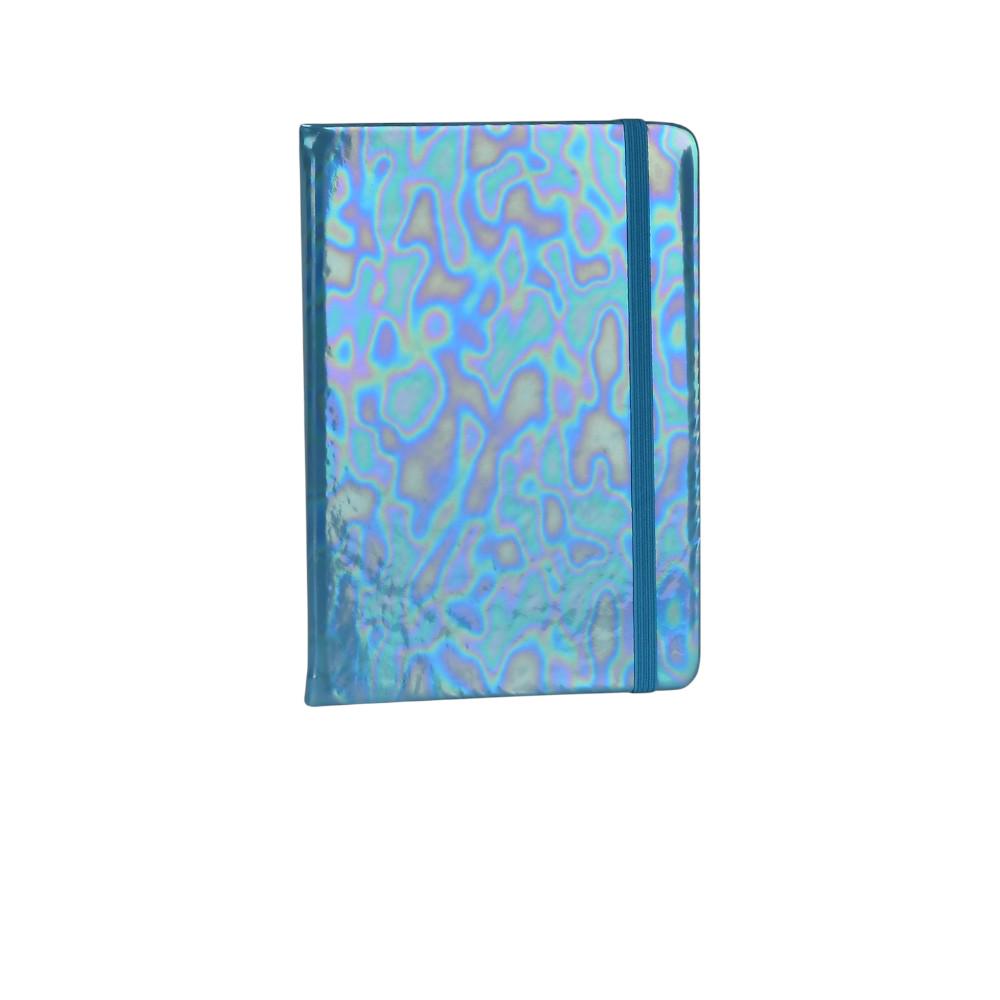 Блокнот с резинкой Stenson Skin мягкий голографическая обложка 80 листов А6 Синий (WW01583ST)