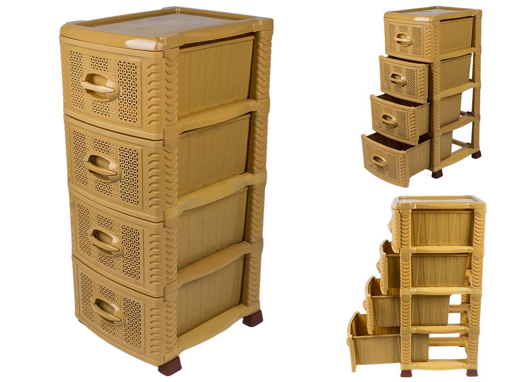 Комод 4-ярусний 39х47х92 см Бежевий (MCS-BK071-2)