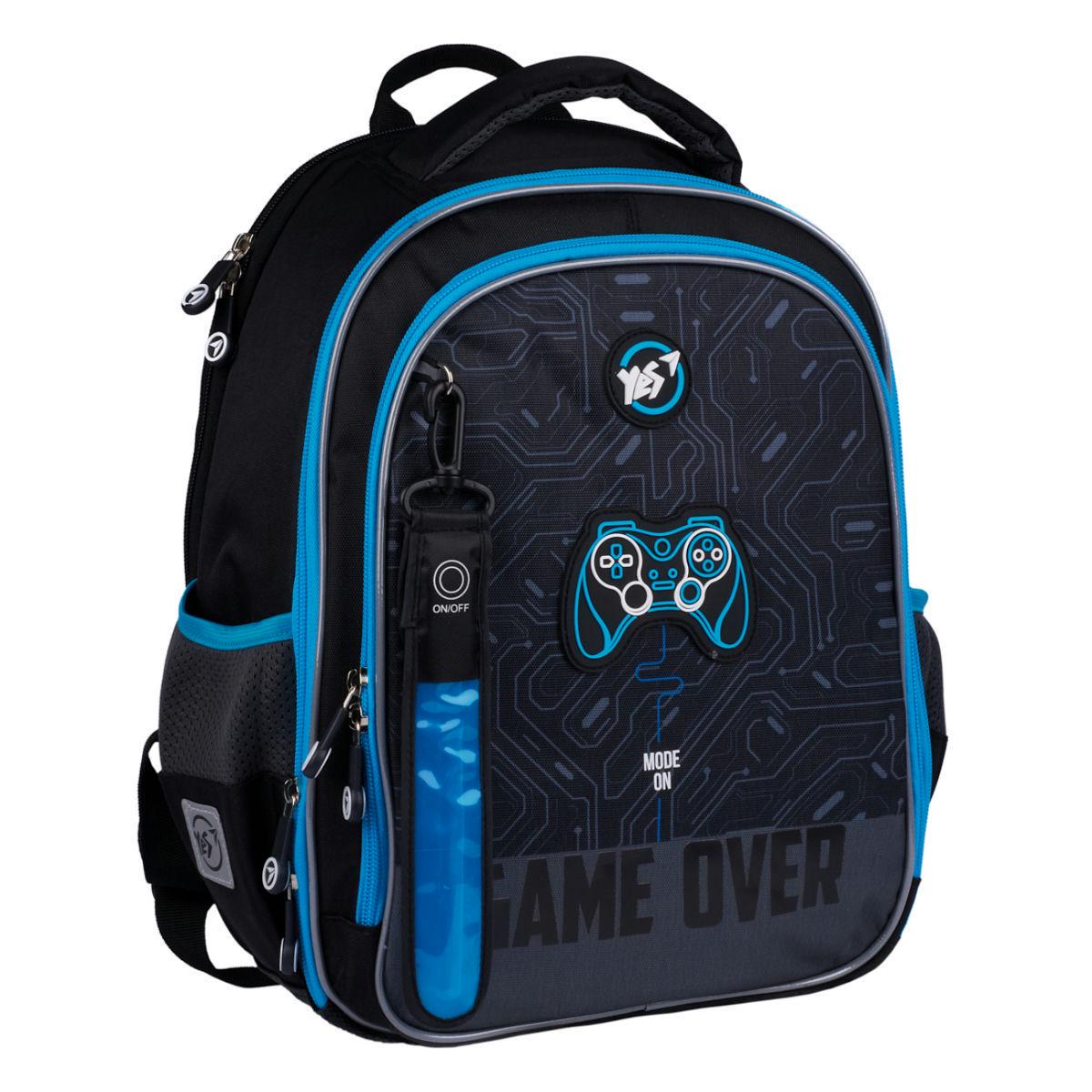 Рюкзак школьный YES Game On! 38x29x18 см 20 л Серый (550107)