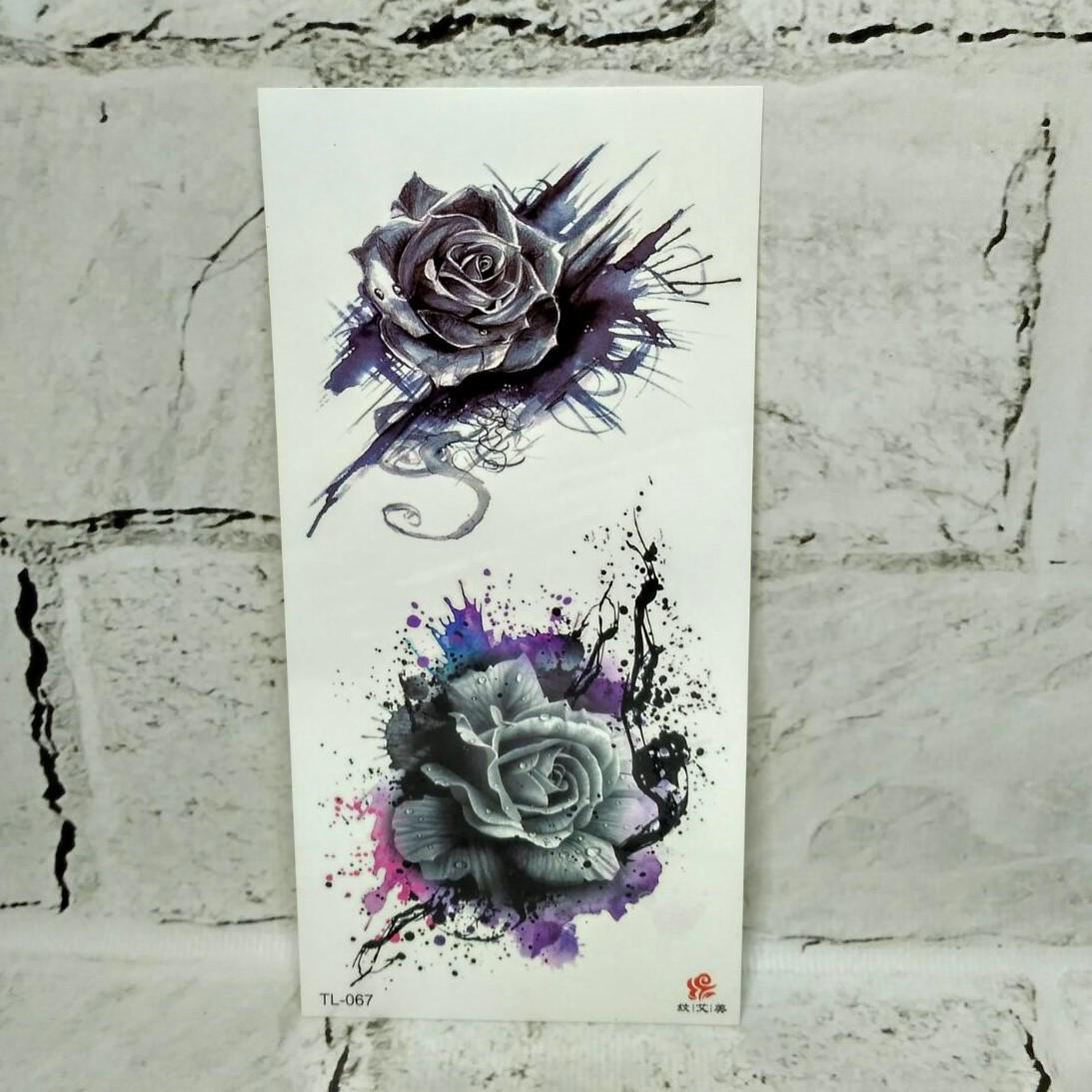 Тату временные Розы лист 9x19 см (TL-067)