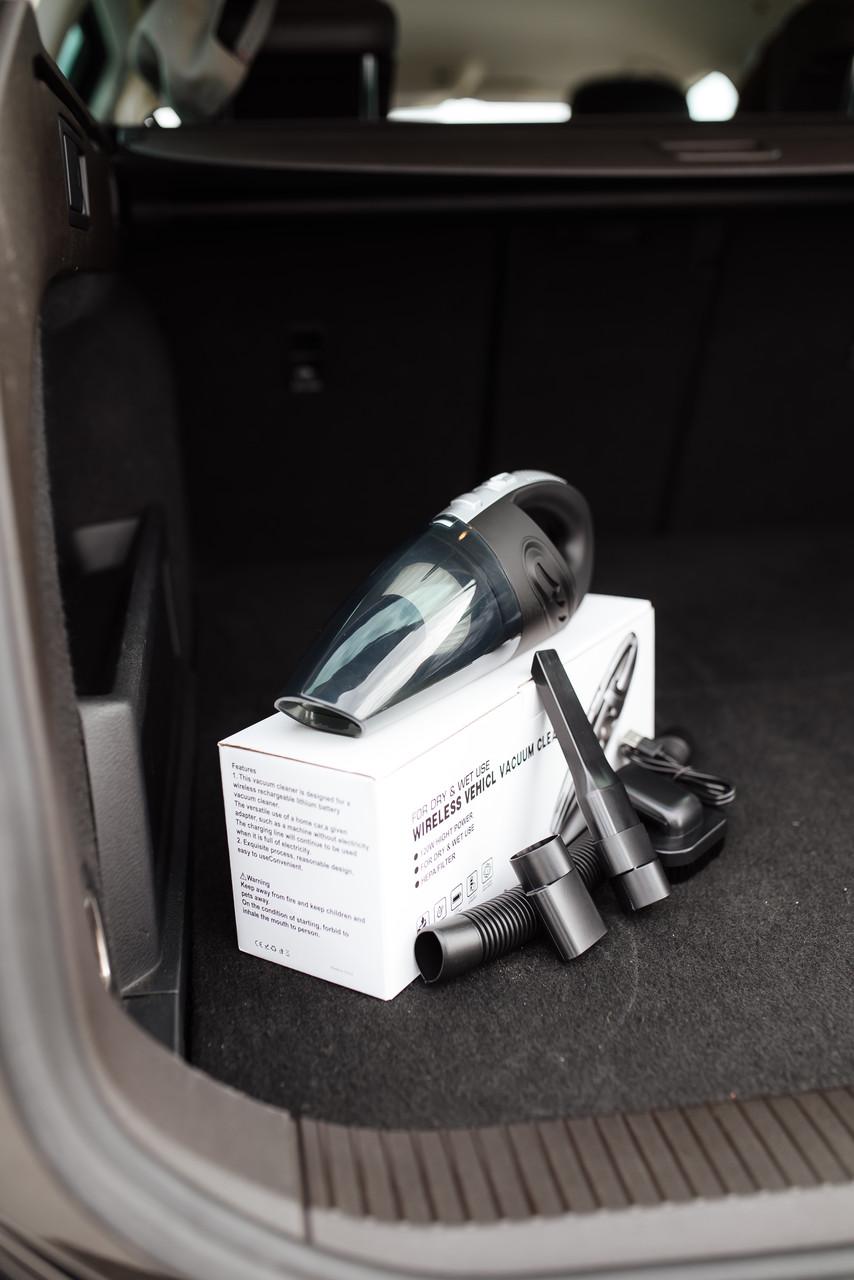 Автомобільний пилосос бездротовий Moltis M2 120W сухе/вологе прибирання USB зарядка Чорний (28112670) - фото 5