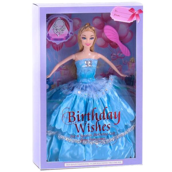 Лялька в бальній пишній сукні з довгим світлим волоссям Блакитний (58785)