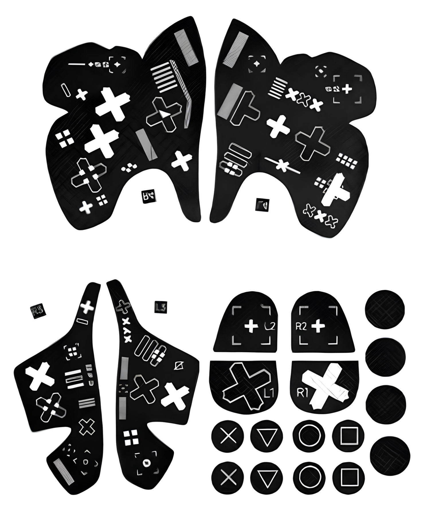 Чохол-наклейки для DualSense Sony PlayStation 5 Slim Fat Pro антиковзкі PS5 1 шт. Чорний (2945031101)