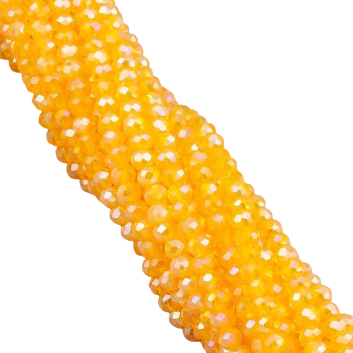 Намистини Swarovski АВ огранювання рондель 3х2,5 мм 38 см 160 шт. Бурштиновий/Прозорий (БС2081а34)
