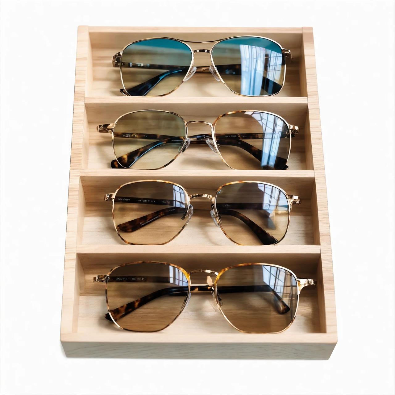 Органайзер для очков из дерева Иджеван 4 Бланже (ОЧК-405701)