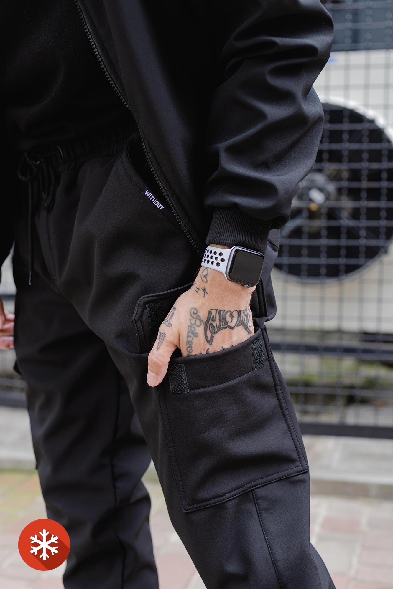 Брюки-карго утеплені Without Brand Reflective Softshell man 4XL Black (4XL8049047) - фото 4 Брюки-карго утеплені Without Brand Reflective Softshell man 4XL Black (4XL8049047) - фото 4