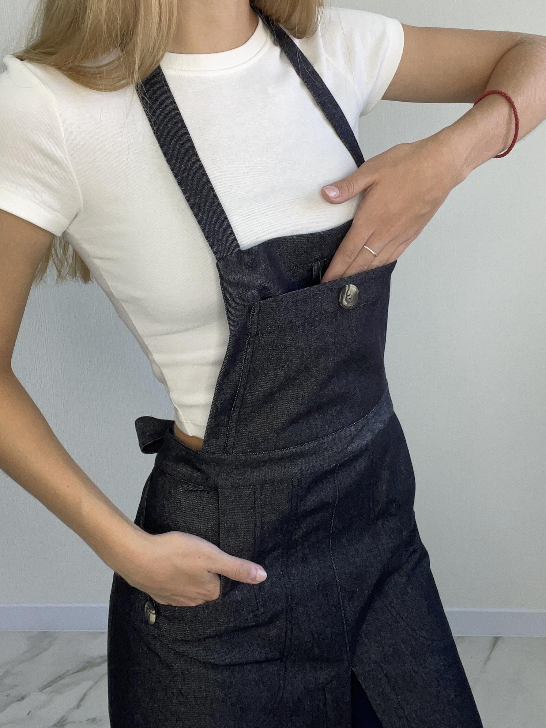 Фартук джинсовый Темно-синий - фото 7