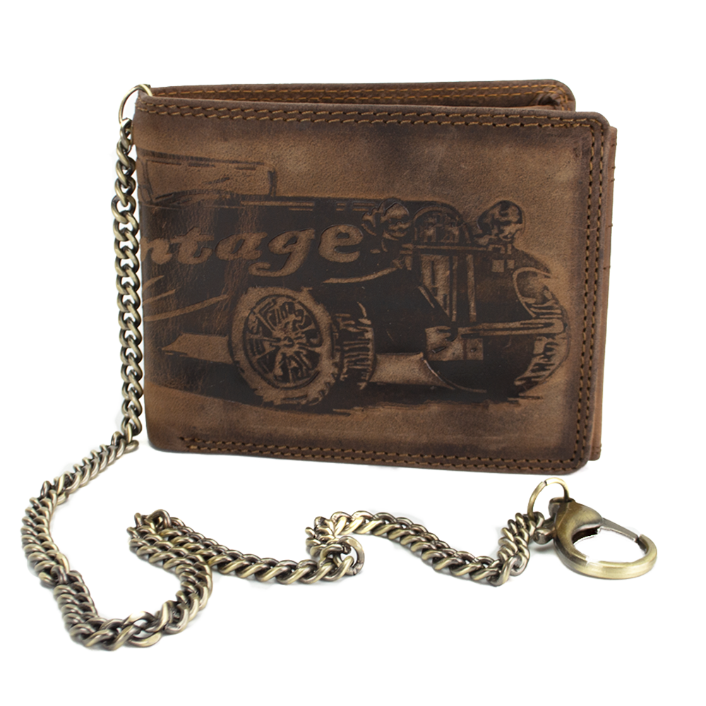Мужское кожаное портмоне Always Wild N992C-VIN-C Ретро-автомобиль Коричневый