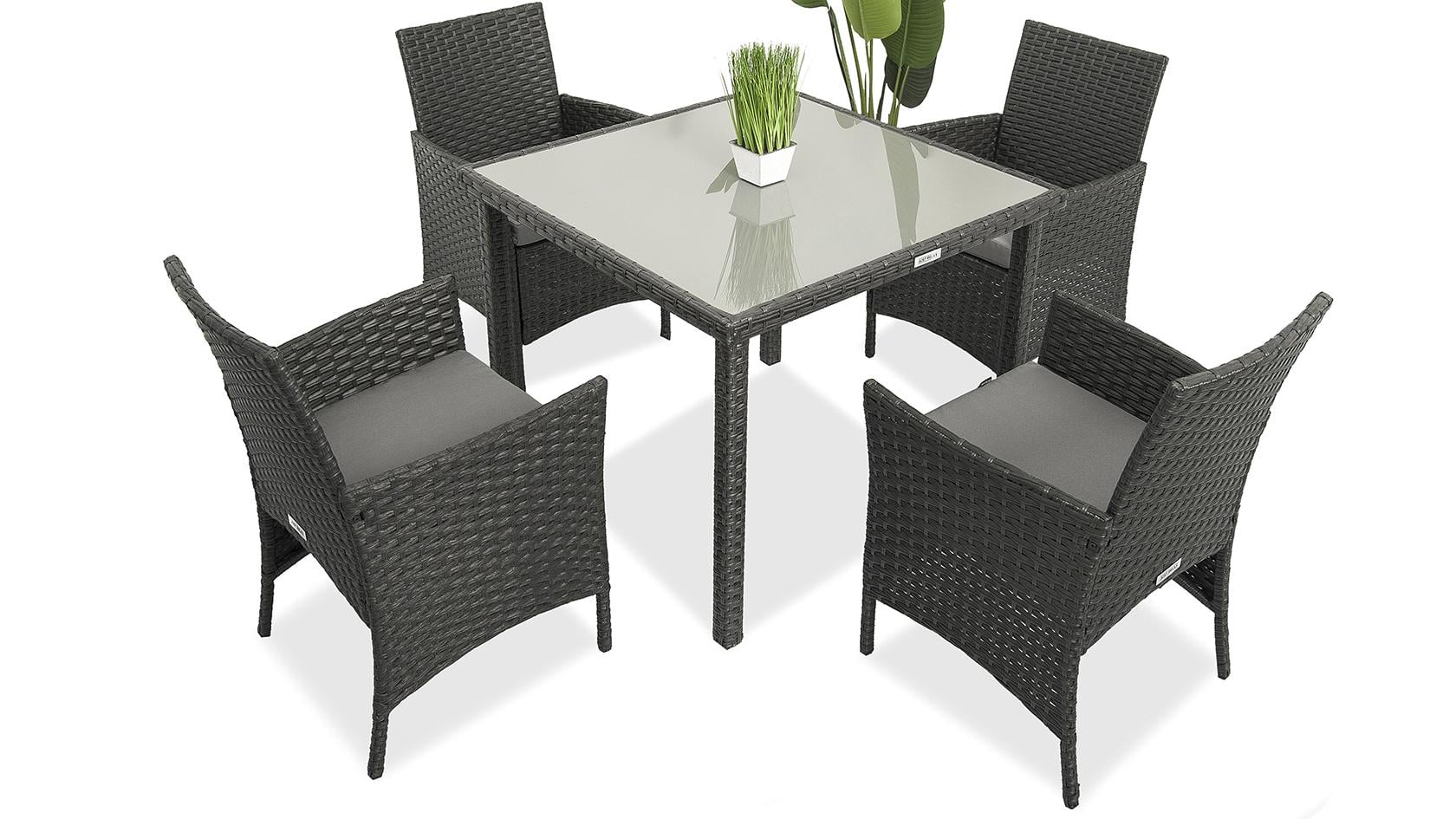 Набор садовой мебели Just Relax Big Family 4 90х90 см Графитовый