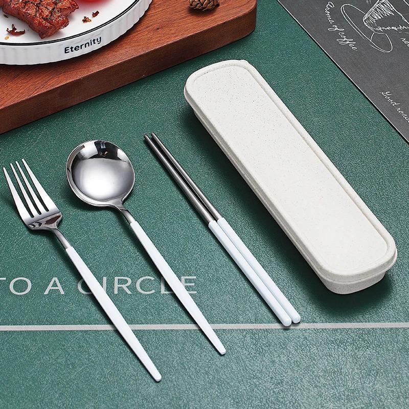 Набор столовых приборов в футляре Flat Серебро/Белый (406903)