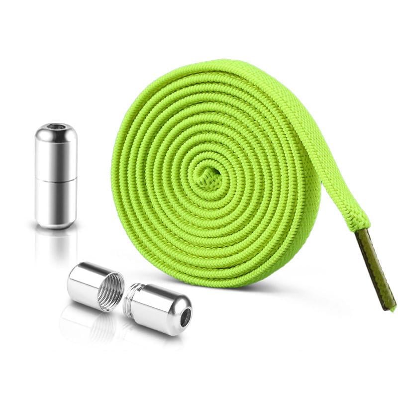 Шнурки для взуття плоскі зі срібним затискачем гумові Салатовий (22874818) - фото 1 Шнурки для взуття плоскі зі срібним затискачем гумові Салатовий (22874818) - фото 1