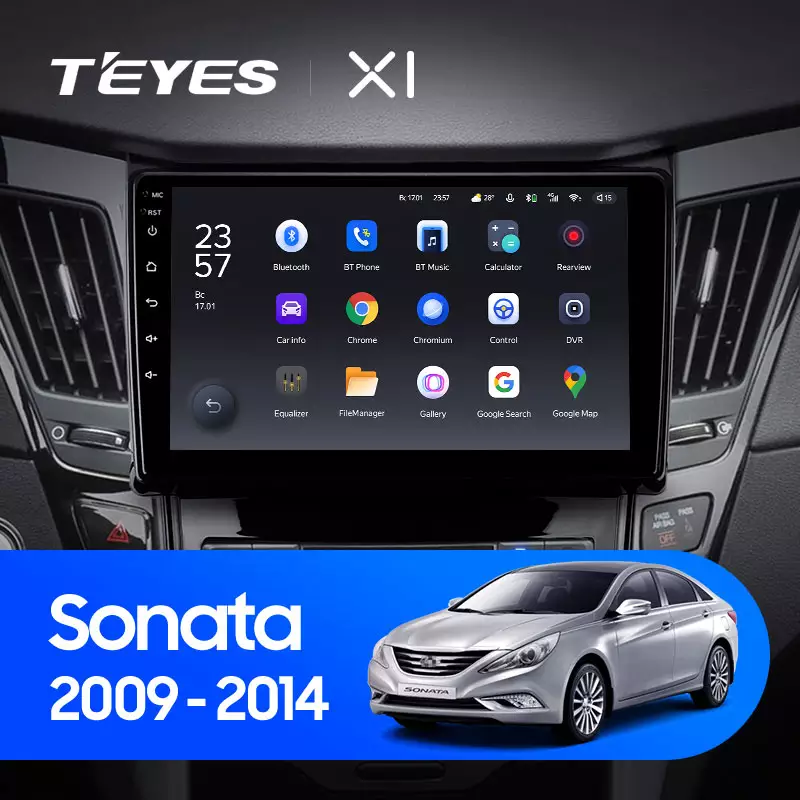 Автомагнитола штатная Teyes X1 для Hyundai Sonata 6 YF 2009-2014 Android 2/32 Гб Wi-Fi вариант А (1660040536) - фото 3