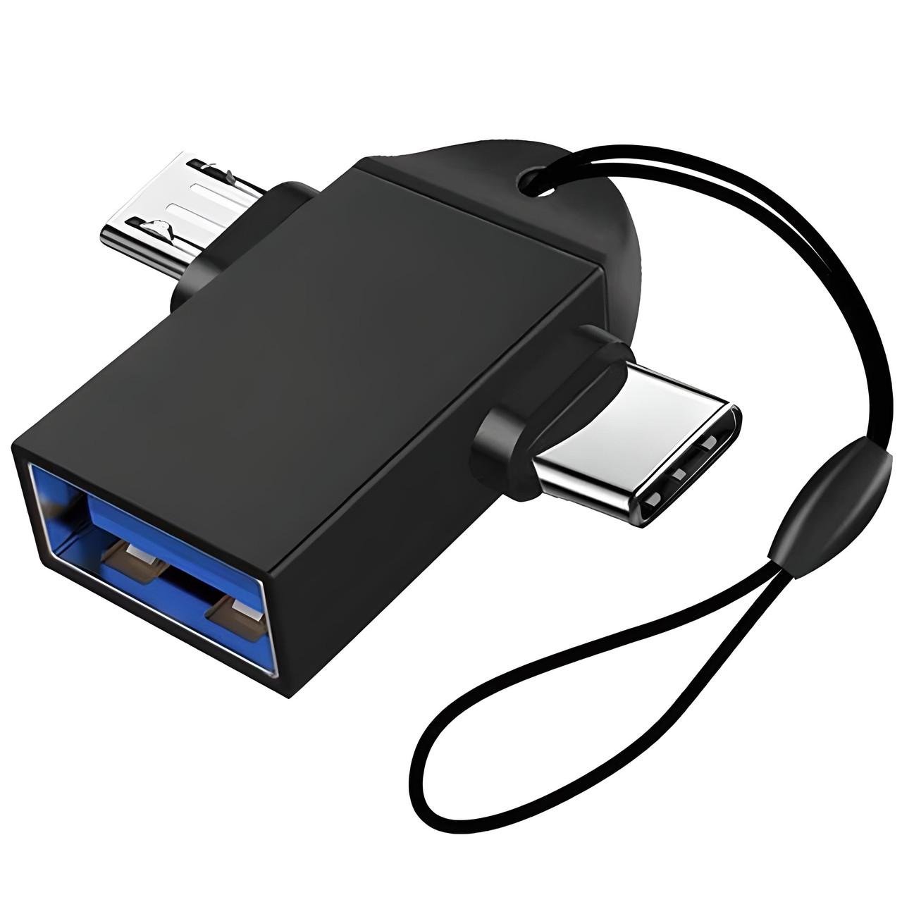 Адаптер двойной OTG Type-C/MicroUSB на USB 3.0 Addap UC2A-02 для смартфона и ноутбука 5 Гбит/с