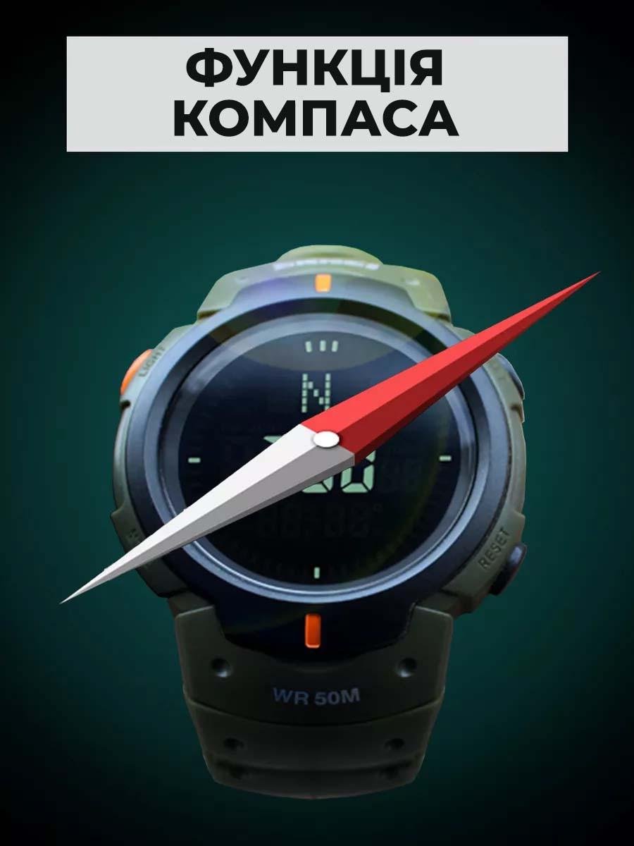 Часы наручные Skmei 1231AG Military и компас Green - фото 7 Часы наручные Skmei 1231AG Military и компас Green - фото 7