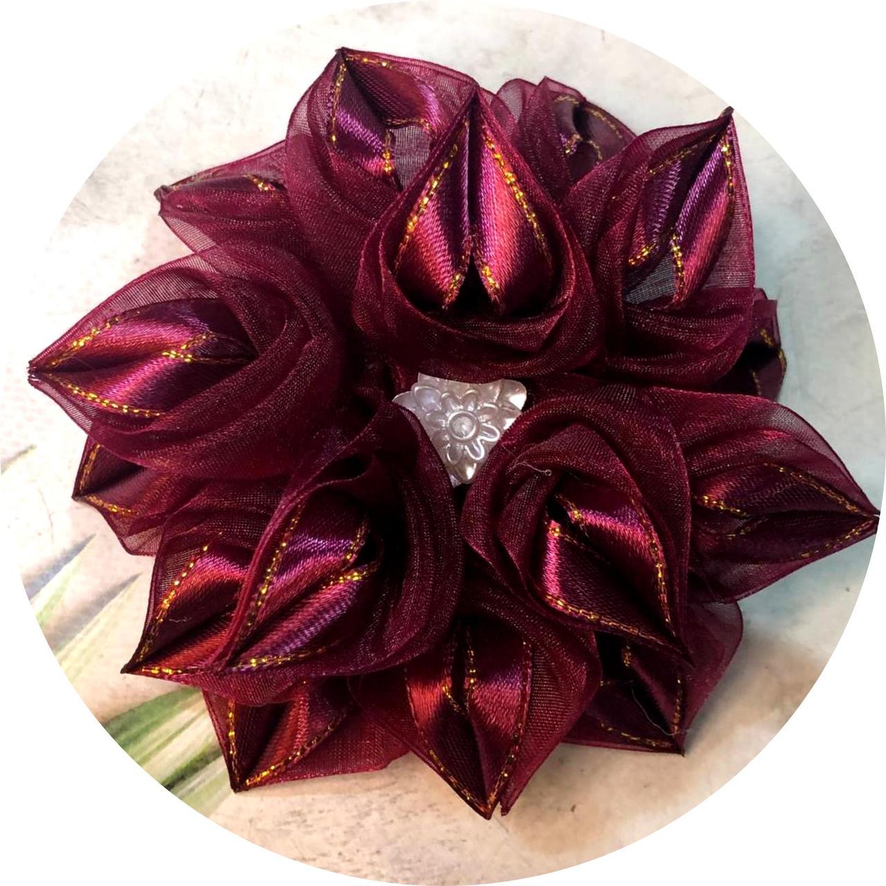 Бантик детский на резинке D12 см Бордовый (10074) Бантик детский на резинке D12 см Бордовый (10074)