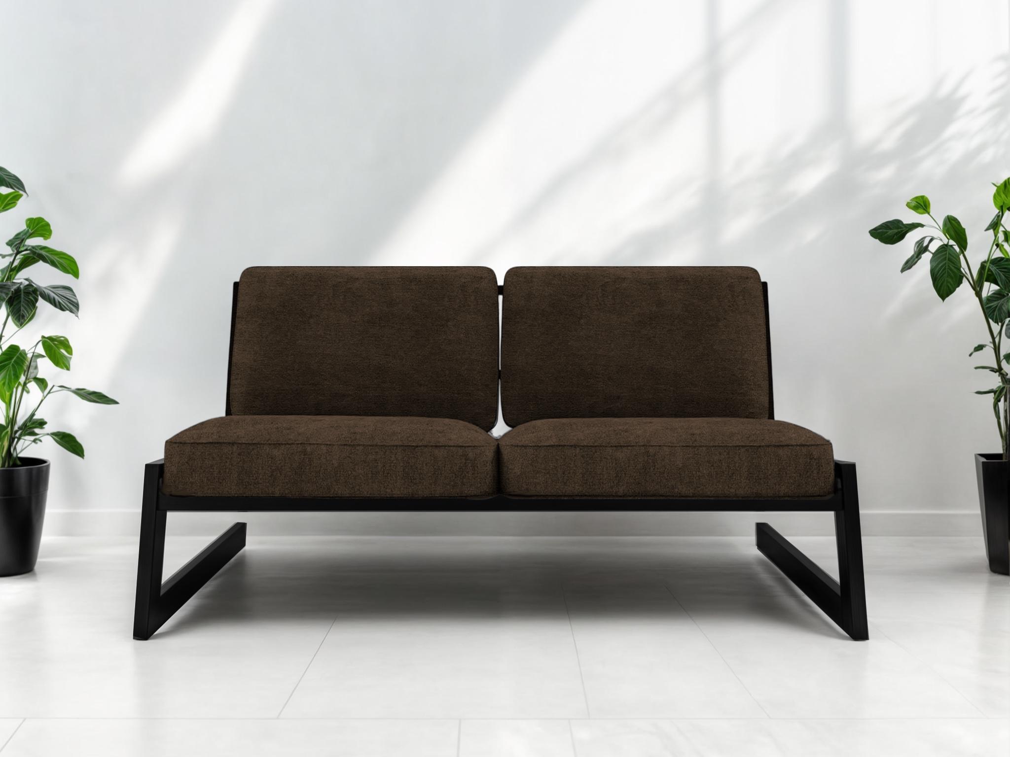 Диван металевий Tobi Sho Флекс DV6 з подушками 750х1560х700 мм рогожка 08/Коричневий (DV069385) - фото 2 Диван металевий Tobi Sho Флекс DV6 з подушками 750х1560х700 мм рогожка 08/Коричневий (DV069385) - фото 2