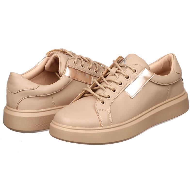 Кроссовки женские Hengji 77-6 кожа р. 38 Персиковый (20014)