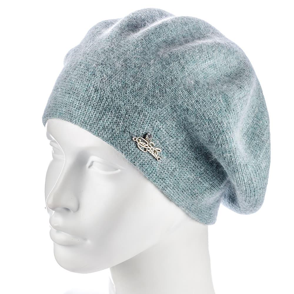 Берет женский Actrics WH774 из ангоры двойной на ножке L/57-58 Мятный