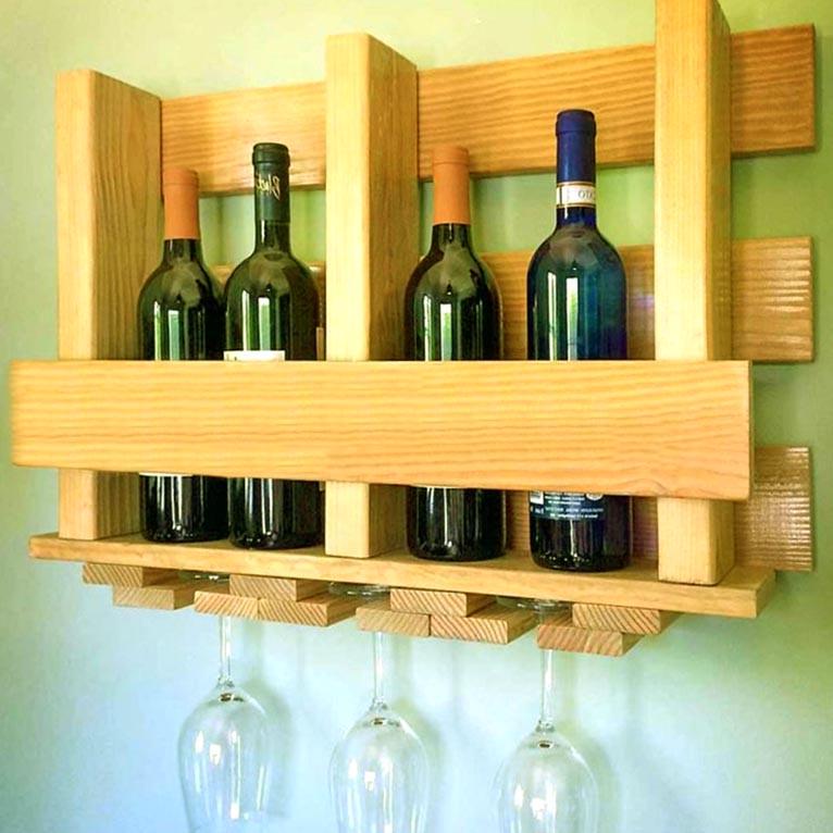 Полка для вина настенная из дерева Фуназава Карри (ПНК-021903)