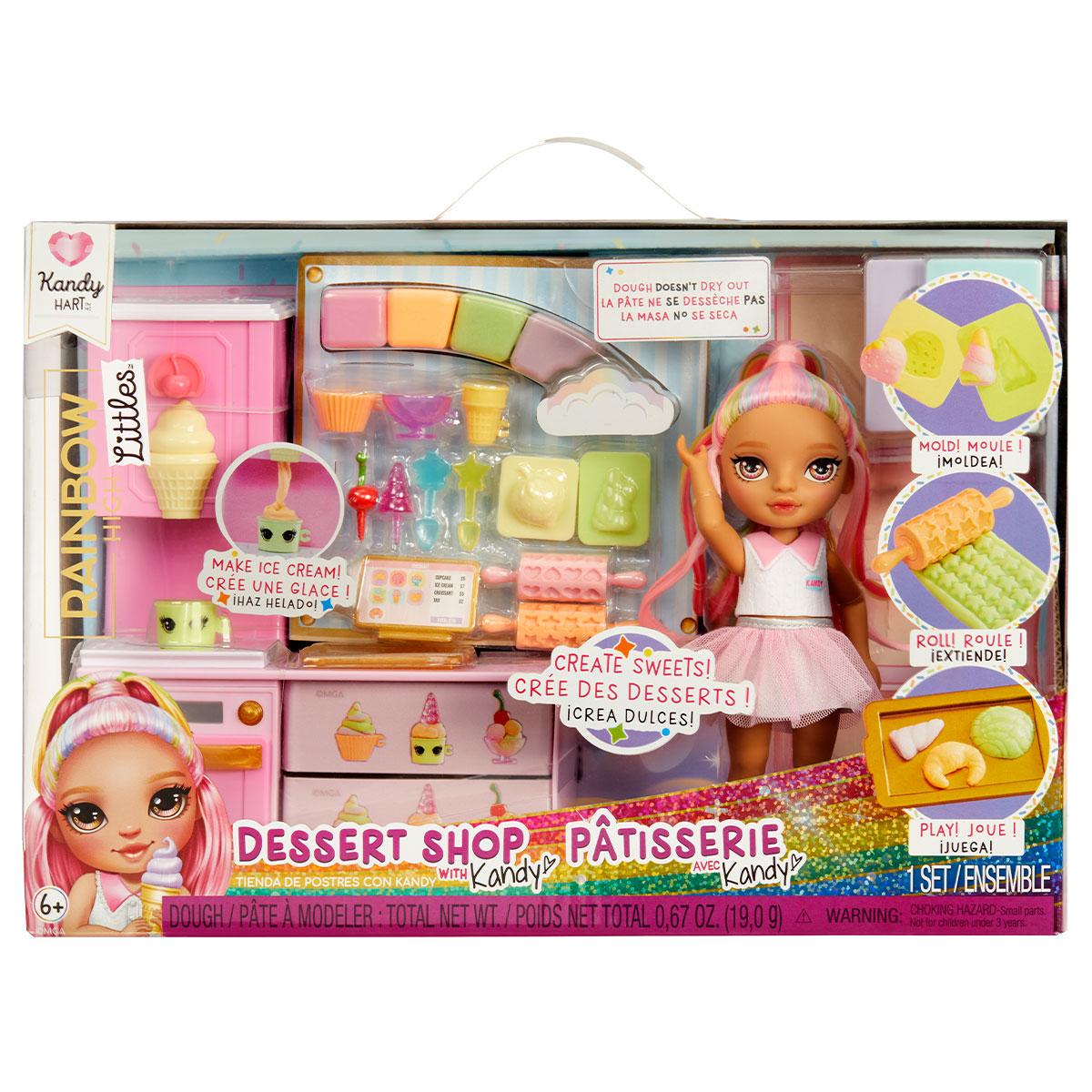 Игровой набор с куклой Rainbow High Littles Dessert Shop Кондитерская Кенди (522058)