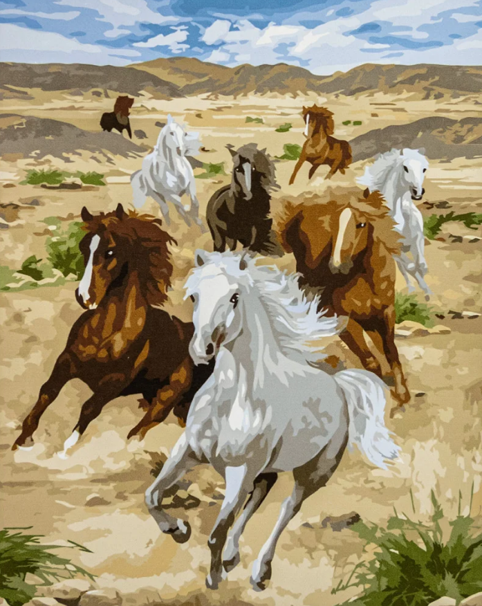 Картина по номерам Strateg Табун скакунов 40x50 см (VA-3390)