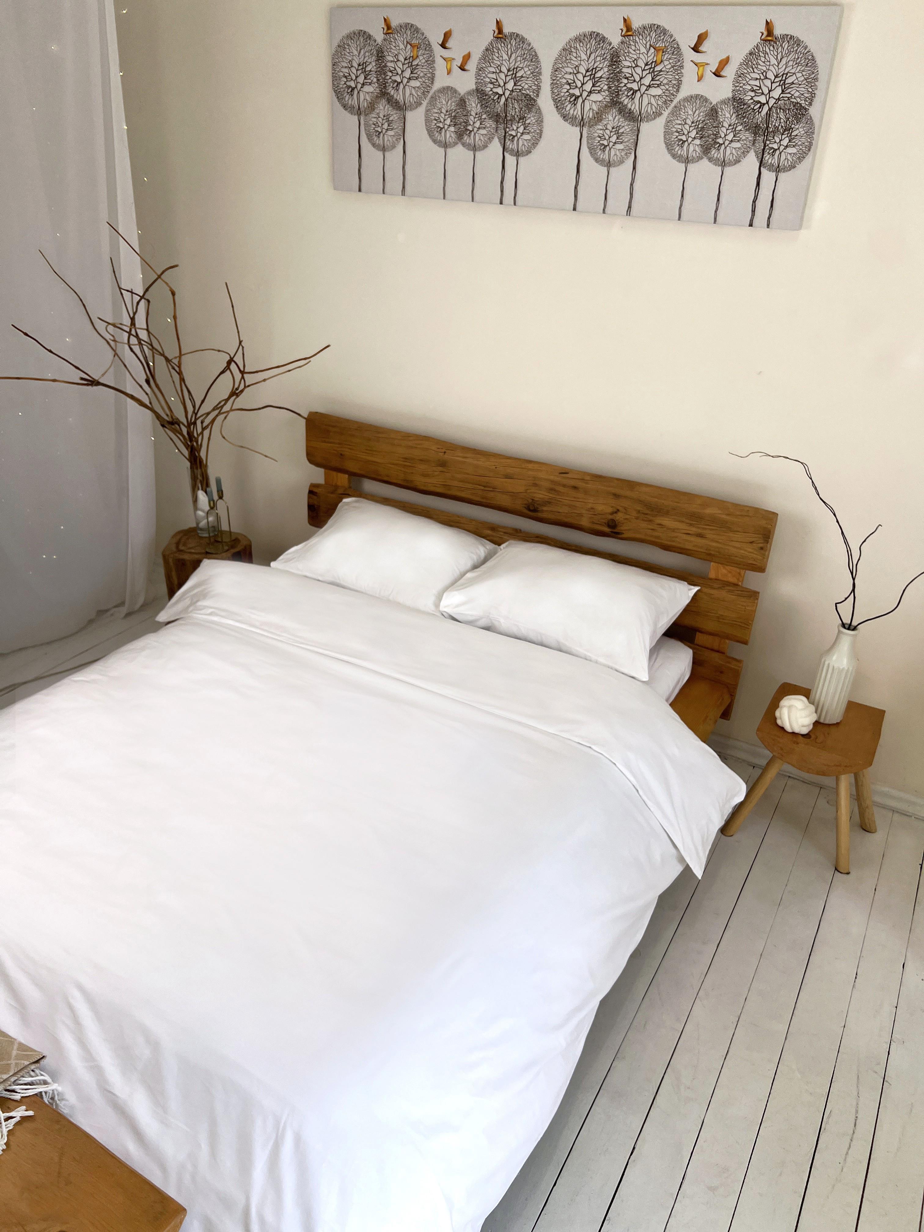 Сатиновый комплект постельного белья Ideal Textile двухспальный евро Белый