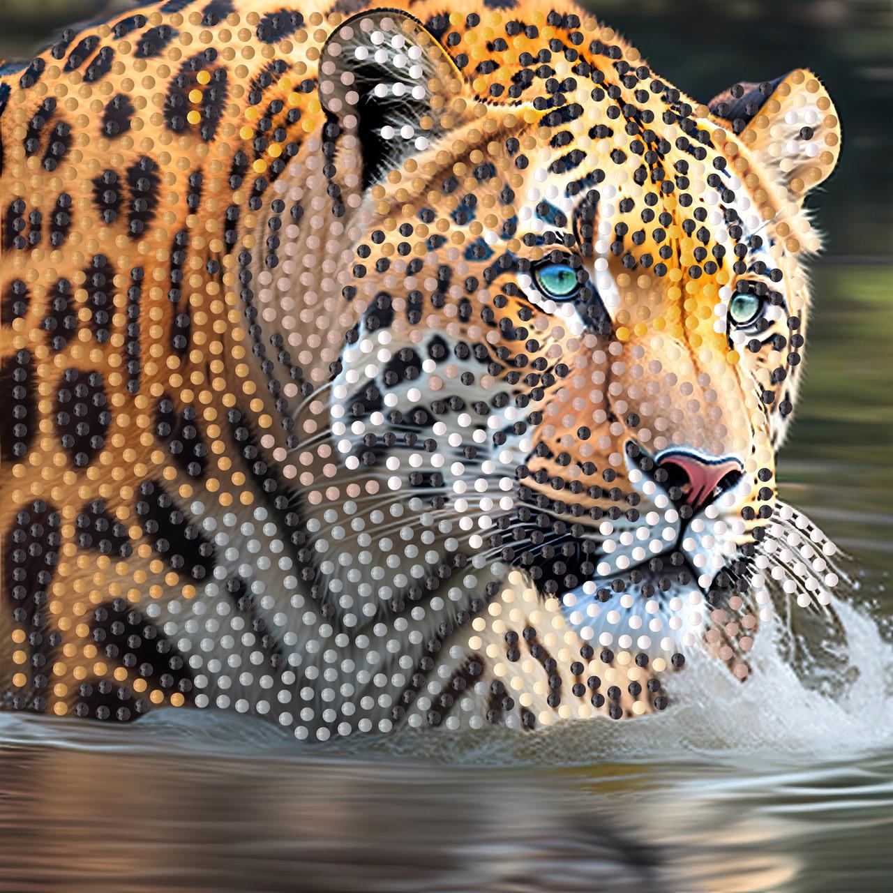 Алмазная мозаика Strateg Тигрица на бумажной основе 18х18 см (ZAV1818-7)