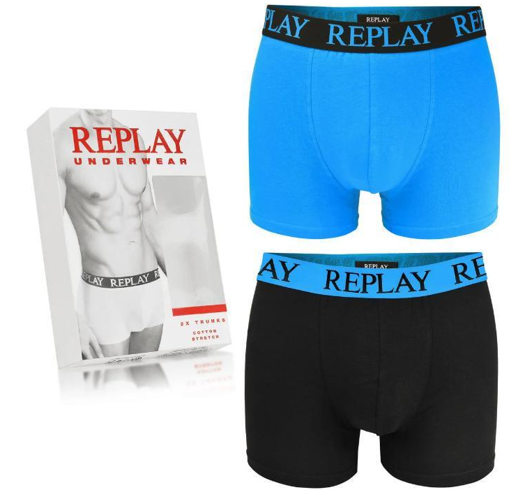 Труси боксери чоловічі анатомічні Replay 2 шт. M Чорний/Насичений-Синій - фото 2 Труси боксери чоловічі анатомічні Replay 2 шт. M Чорний/Насичений-Синій - фото 2