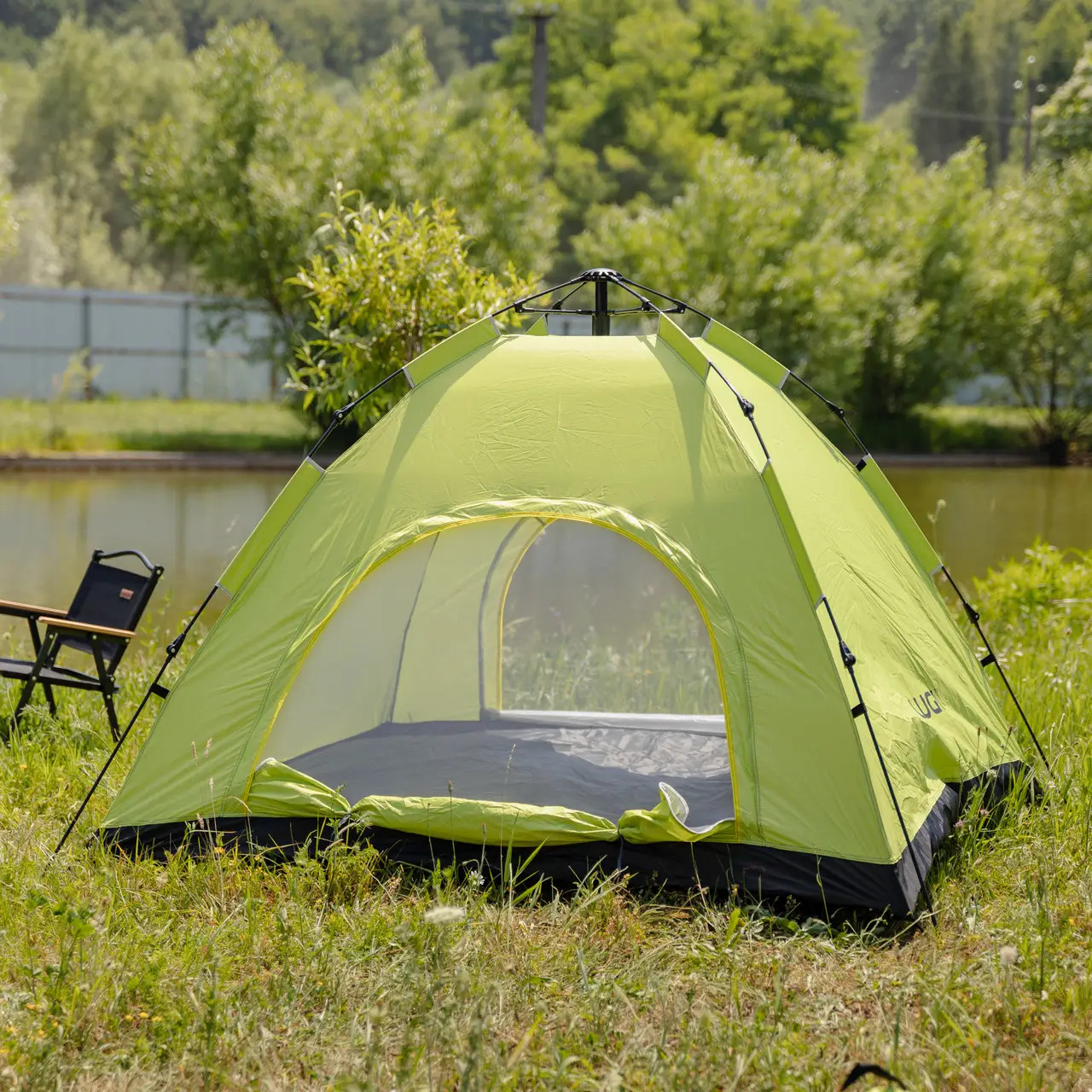 Палатка туристическая 2-местная автоматическая 200х200х140 см Салатовый (f4ea7331) - фото 9