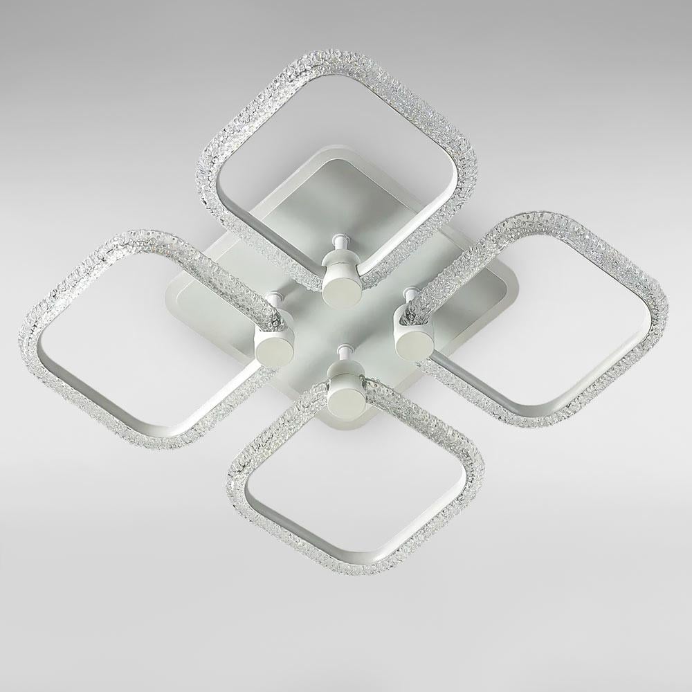 Люстра потолочная светодиодная Light House SC-19287/4C WH PK/BU/PL 88W/18W 2,4G 410х410х100 мм Белый