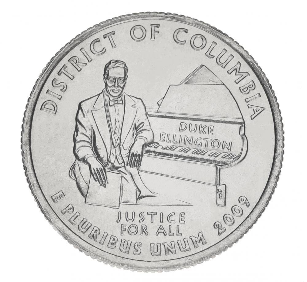 Коллекционная монета США 25 центов 2009 D Штаты и территории - Округ Колумбия UNC (KM#445)