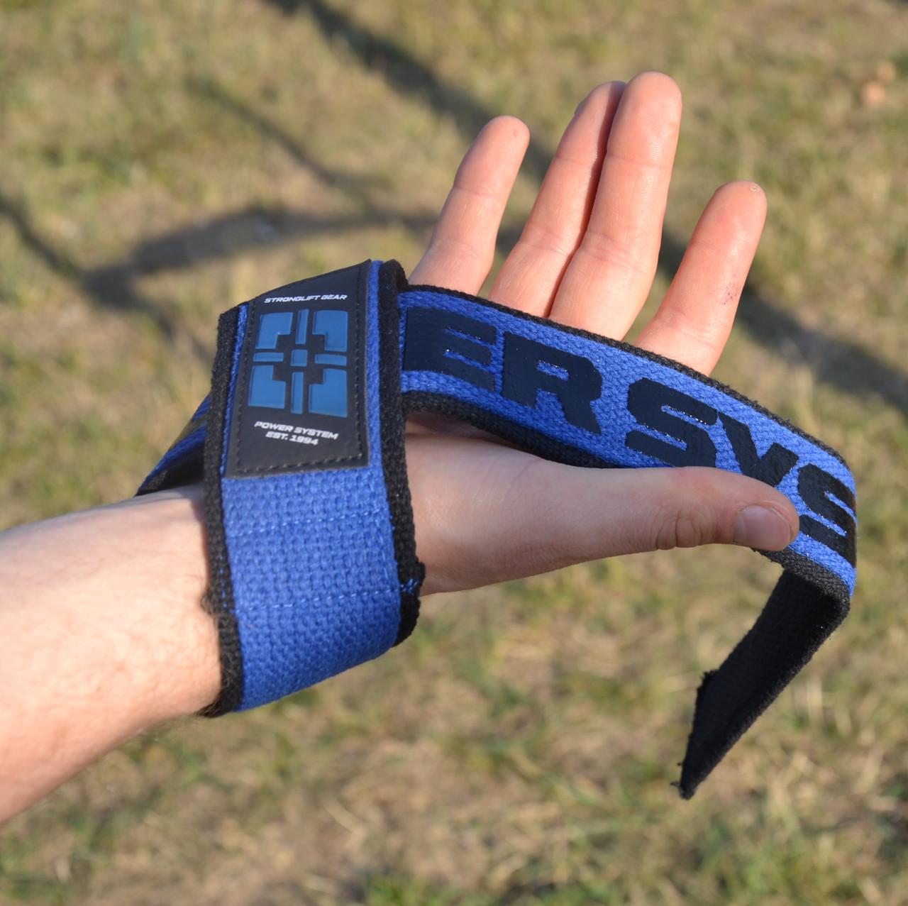 Лямки для тяги Power System PS-3401 Lifting Straps Duplex Black/Blue (21398858) - фото 4