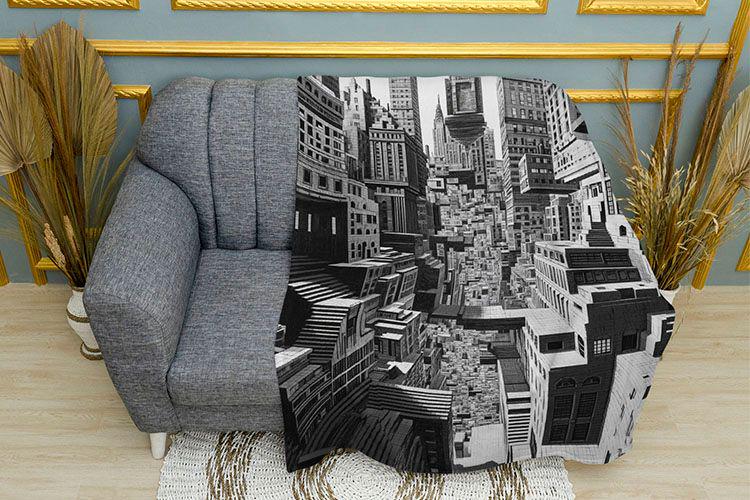 Плед 3D City плюш двошаровий 150х210 см (114304-3)