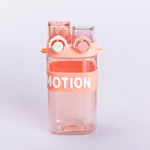 Пляшка для води з трубочкою спортивна пластикова для тренувань 550 мл Рожевий (6780) - фото 2