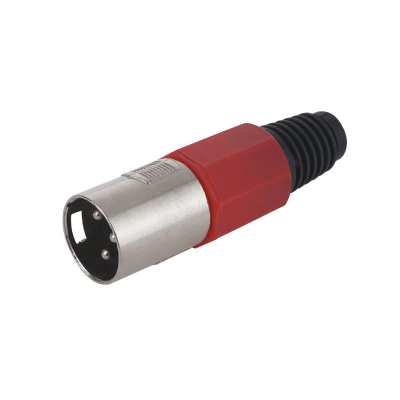 Штекер XLR 3pin на кабель Красный (A262008)