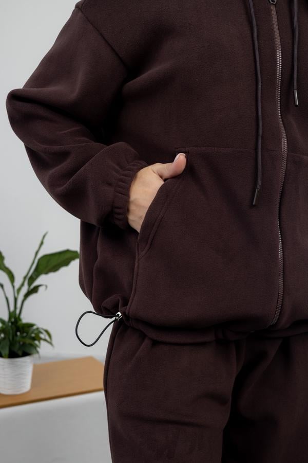 Спортивный костюм женский AKSAN зимний флисовый двойка XS Коричневый (25.2789_brown_40(XS)) - фото 3