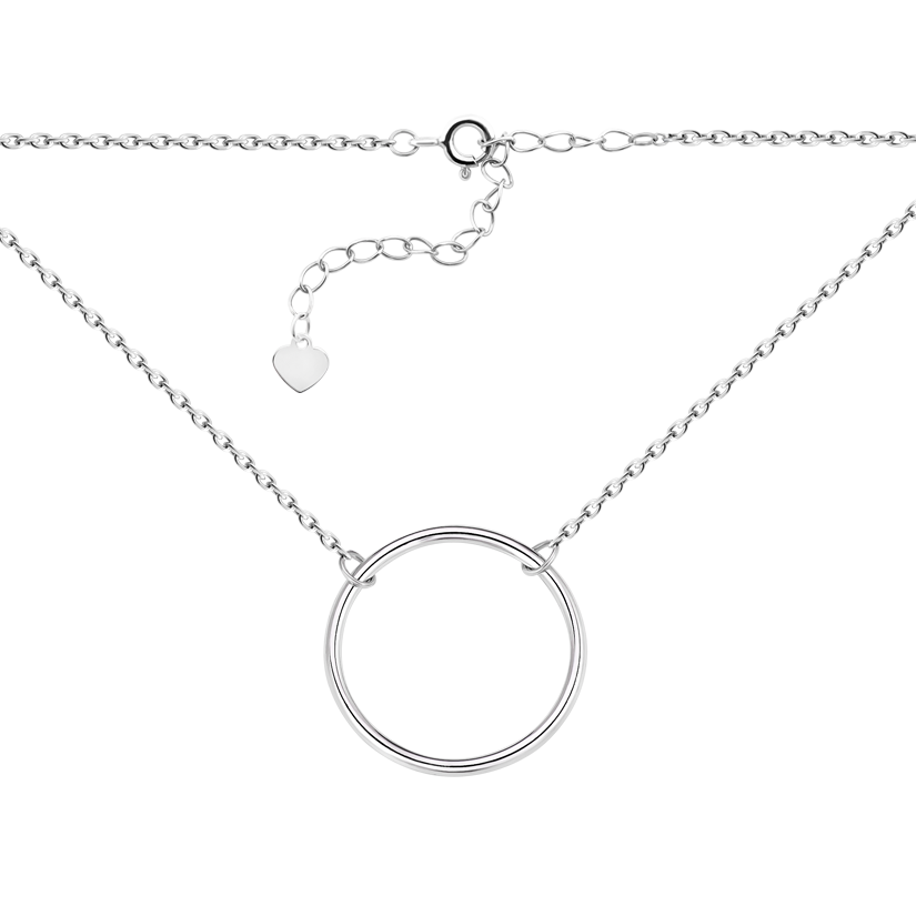 Кольє срібне велике Коло на тоненькому ланцюжку