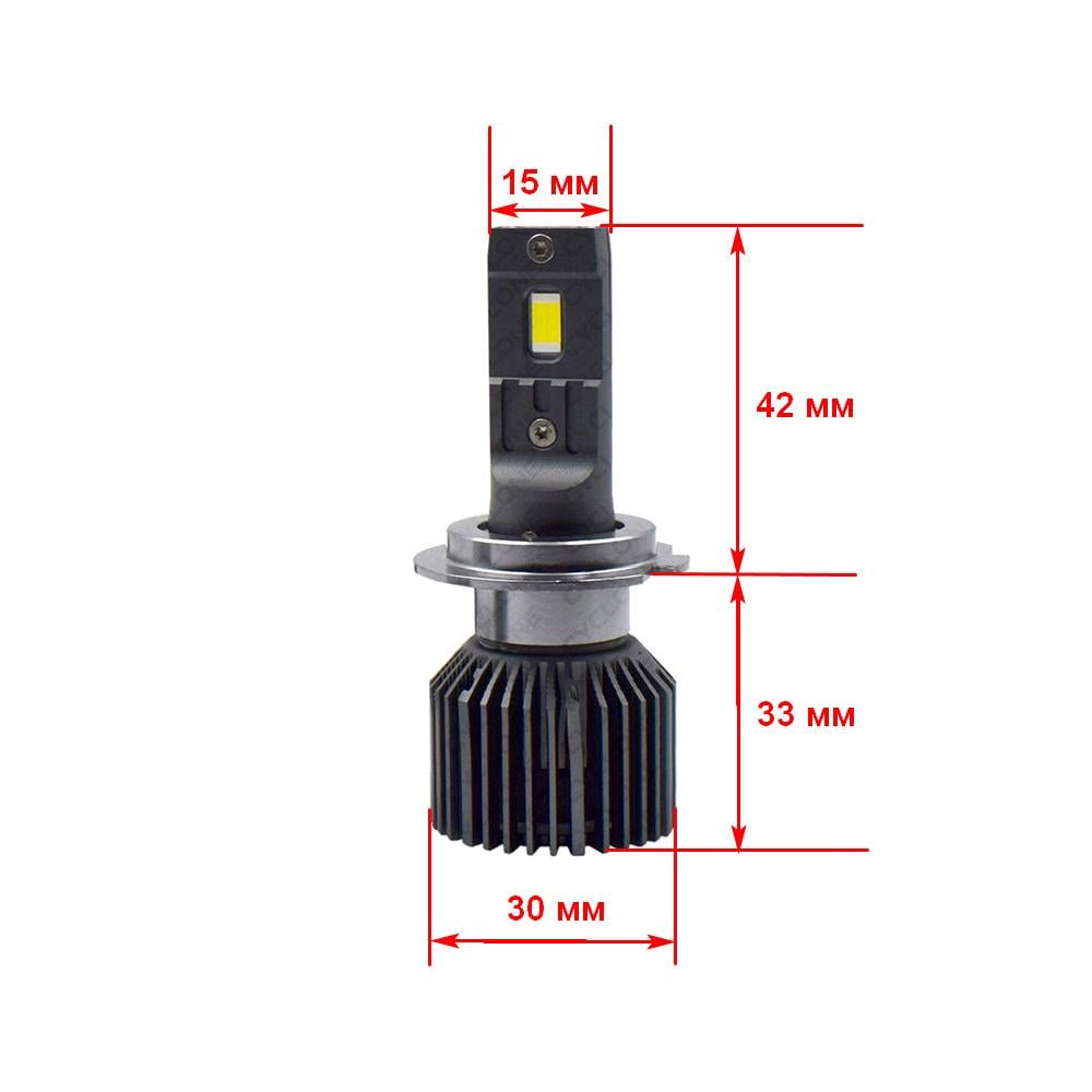 Лампы светодиодные Cyclone LED H7 6000K 12000Lm type 45 Can Bus 2 шт. (НФ-00001369-1) - фото 3