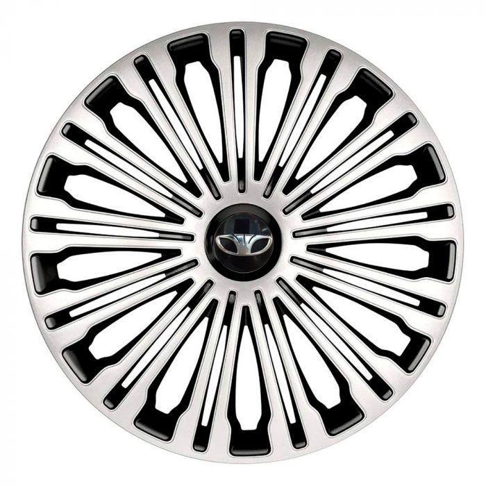 Ковпаки для коліс 4 Racing Volante Silver/Black R17 з логотипом Daewoo 4 шт.