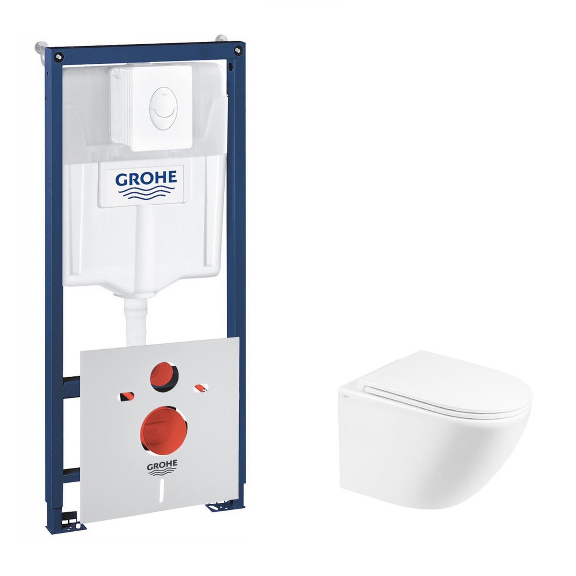 Комплект инсталляции Grohe Rapid SL 38722001QT1333046ENRW с унитазом и кнопкой (75808)