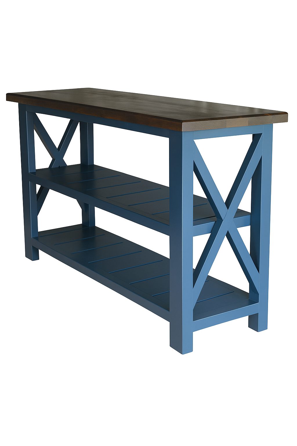 Этажерка из натурального дерева сосна 750х350х650 мм Синий/Коричневый (KD470)