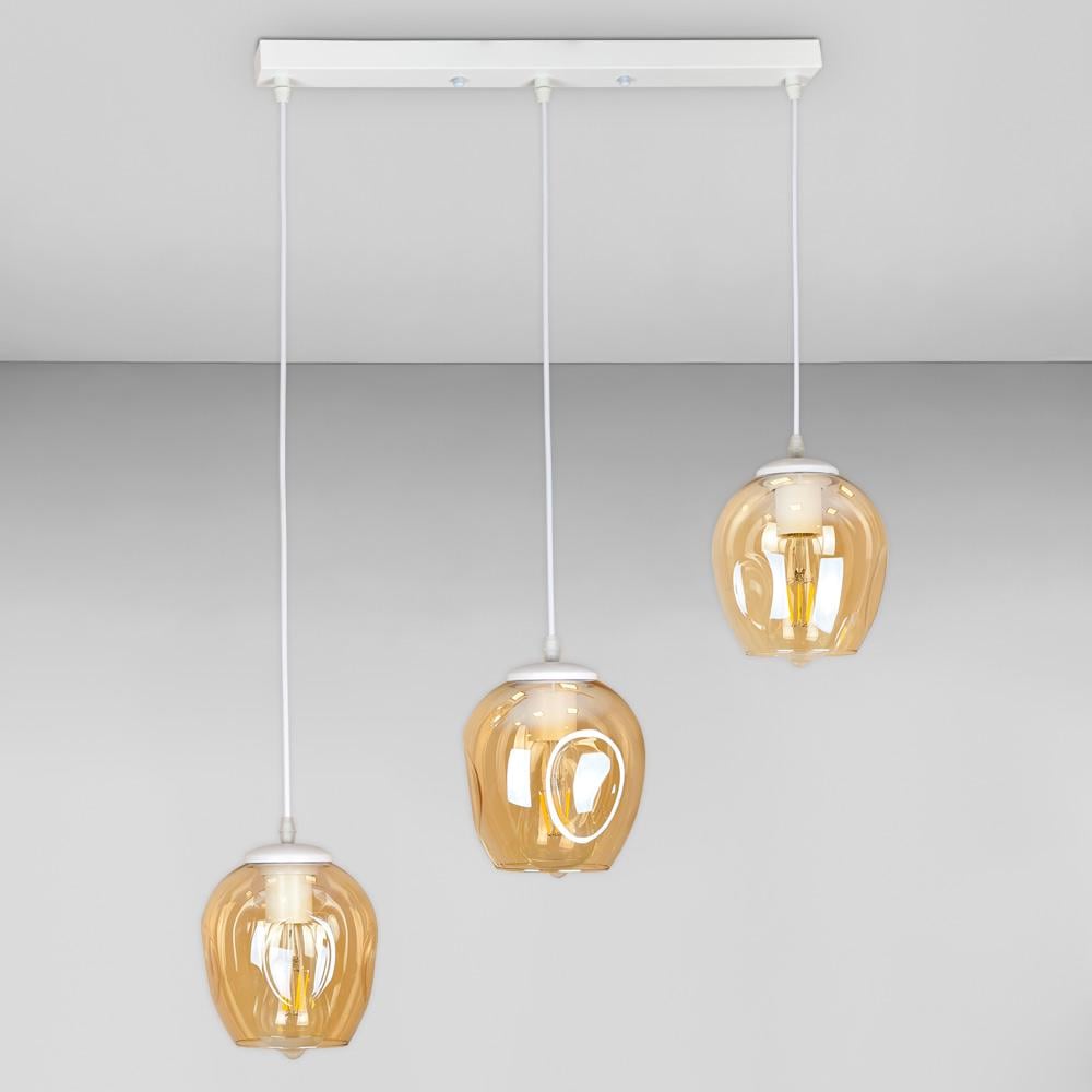 Люстра подвесная лофт Light House LS-17191F-3 WH/BR 500 Белый/Янтарный