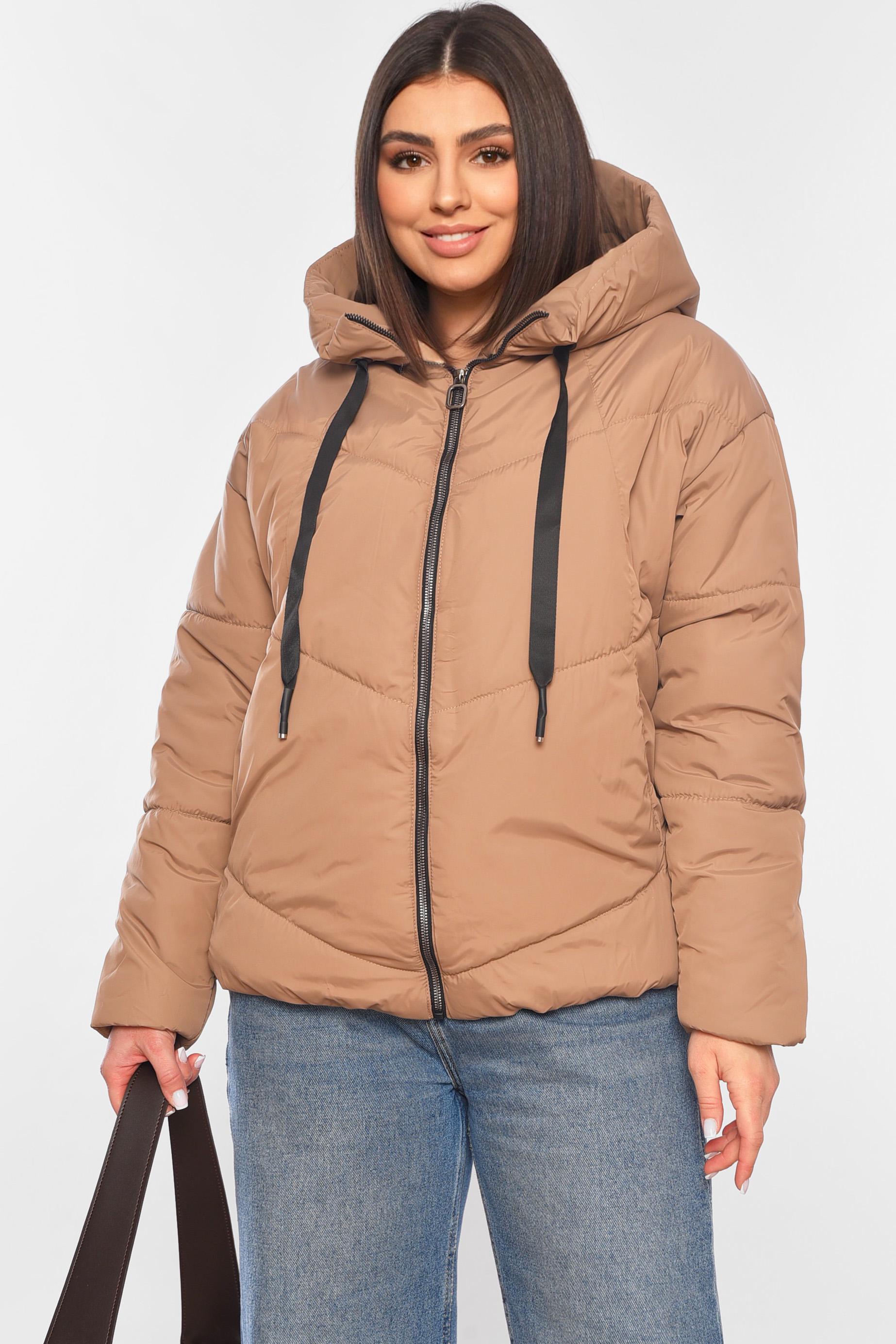 Куртка женская демисезонная р. 42 Светло-коричневый (197809)